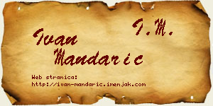 Ivan Mandarić vizit kartica